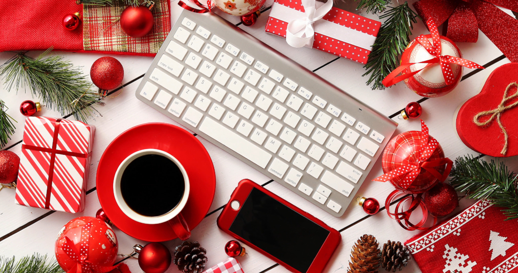 From,Above,Shot,Of,Assorted,Christmas,Decorations,And,Cute,Gift